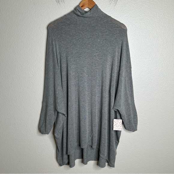 NWT Free People - We The Free Turtle Neck Tunic Top heather grey medium - Picture 1 of 14